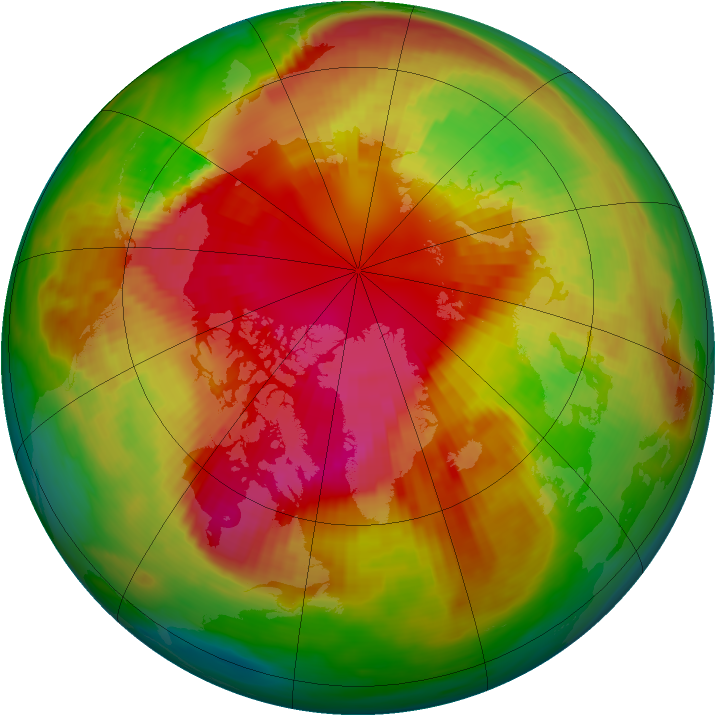 Arctic ozone map for 06 March 1989
